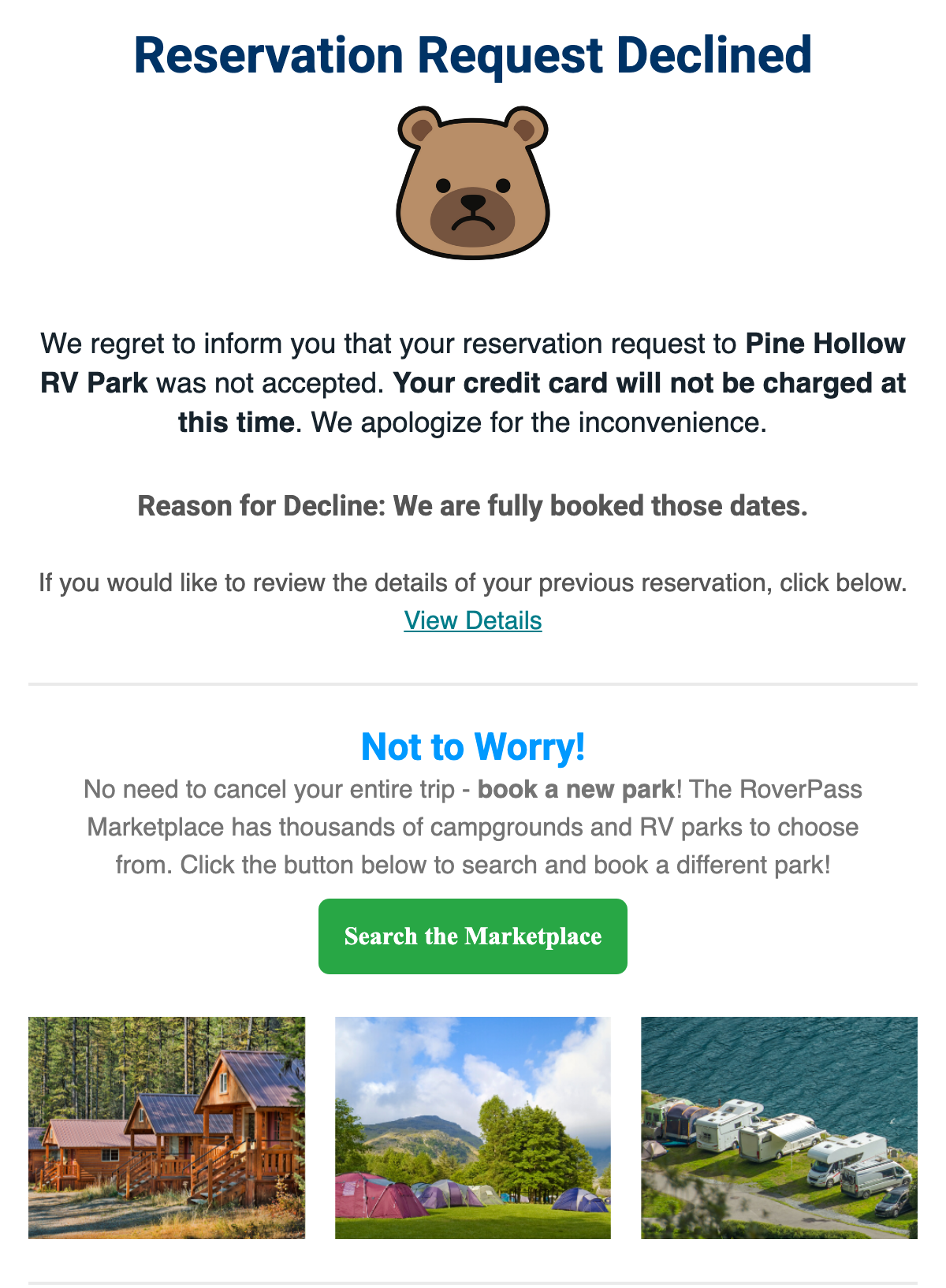 Request declined email